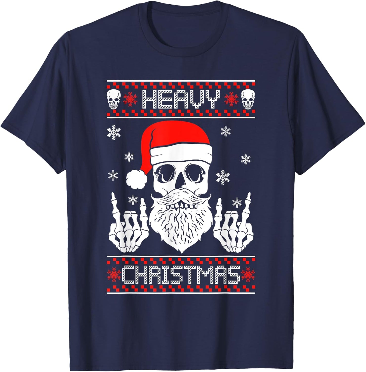 Geschenk Christmas Rock & Heavy Metal Weihnachten Heavy Metal Christmas 2020 Ugly Christmas T-Shirt - T-Shirt | Navy