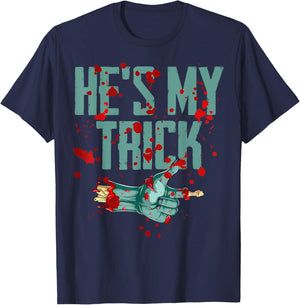 He's My Trick She's My Treat Halloween Zombie Matching T-Shirt - T-Shirt | Navy