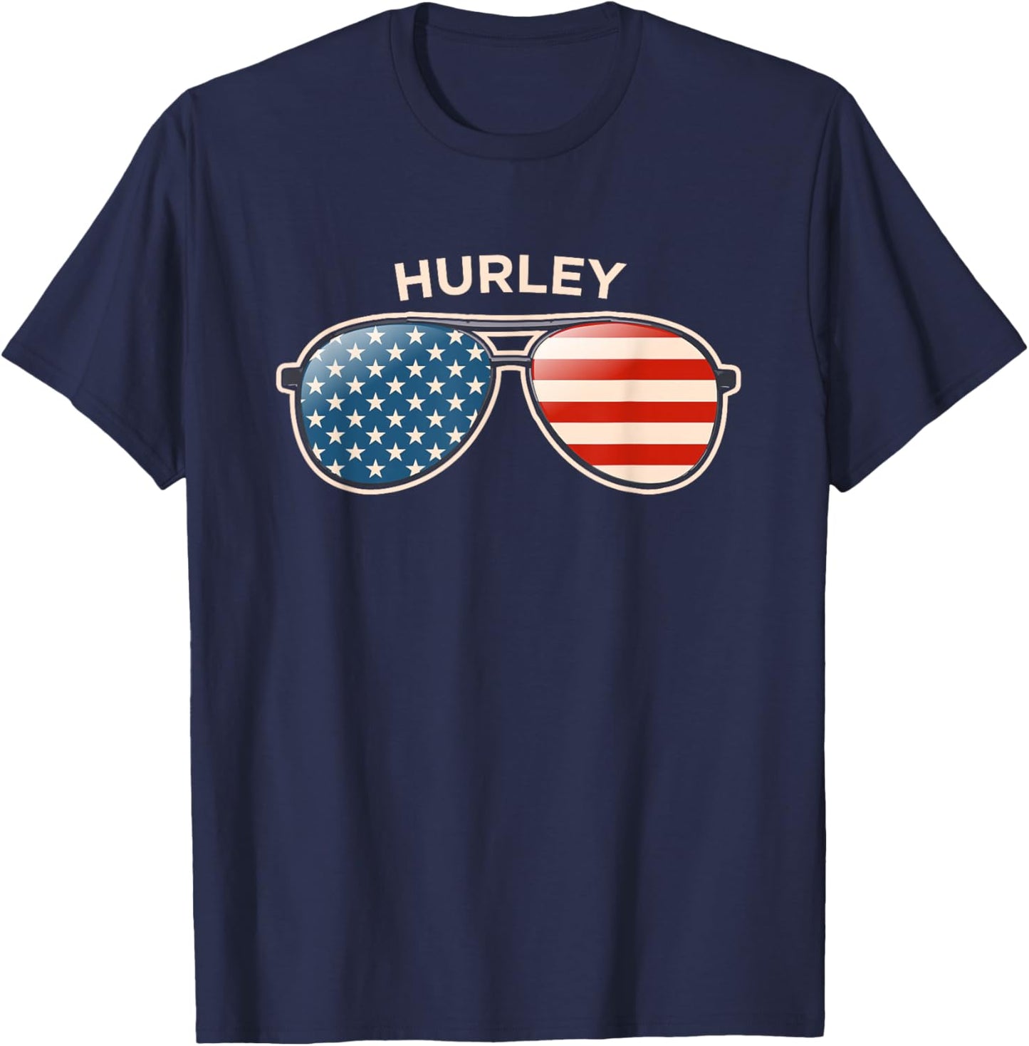 Hurley, MS Vintage US Flag Sunglasses T-Shirt - T-Shirt | Navy