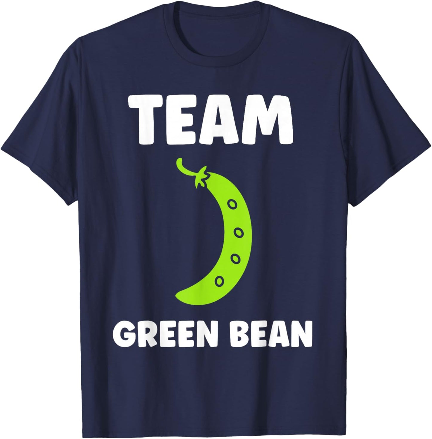Funny Minimalist Vegetable Simple Team Green Bean T-Shirt - T-Shirt | Navy