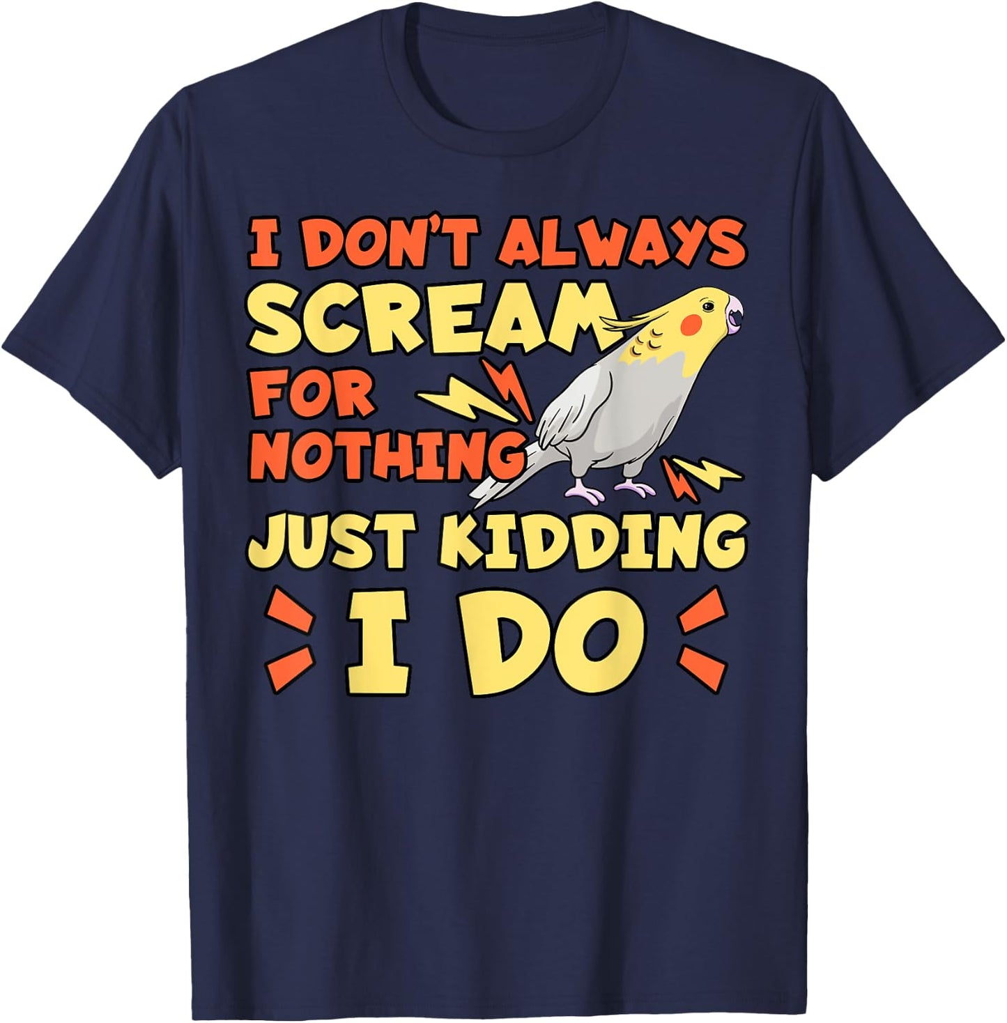 Cockatiel Cockatoo Lutino Weiro Bird Parrot Quarrion Tiel T-Shirt - T-Shirt | Navy