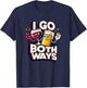 I Go Both Ways Beer Wine Drinking T-Shirt - T-Shirt | Navy