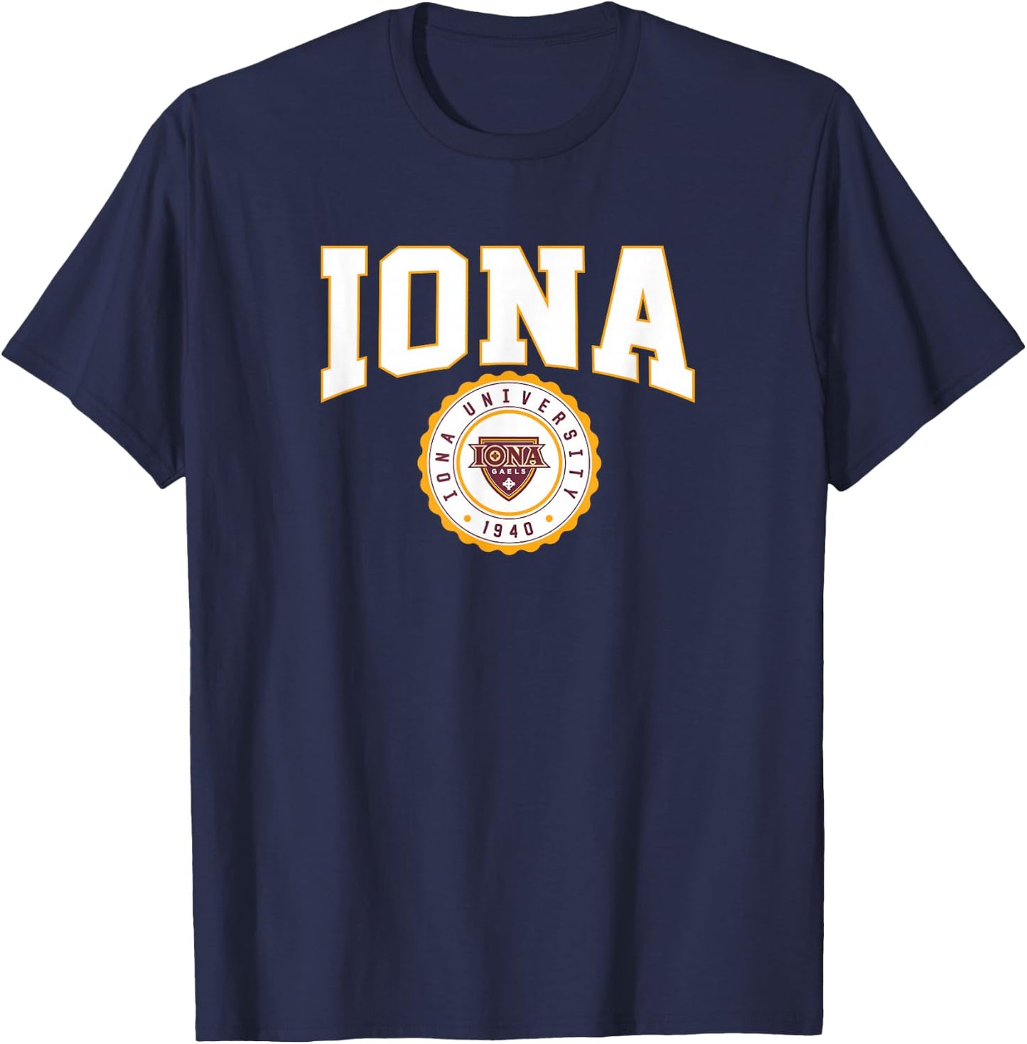Iona University Gaels Collegiate Seal T-Shirt - T-Shirt | Navy