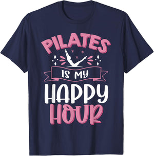 Pilates is my Happy Hour Meditation Pilates Instructor T-Shirt - T-Shirt | Navy