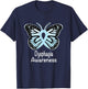 Dysphagia Awareness Warrior Support Light Blue Ribbon T-Shirt - T-Shirt | Navy