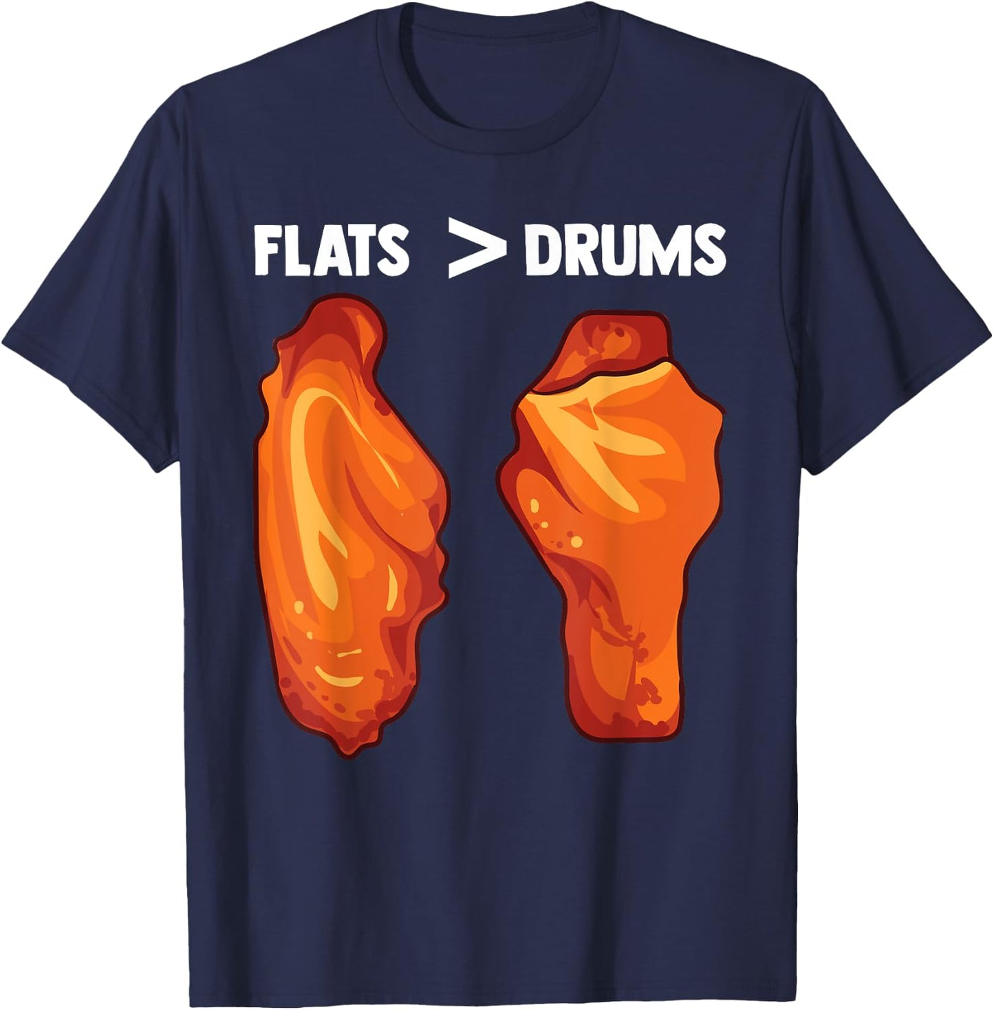 Chicken Wings Flats Funny Gift T-Shirt - T-Shirt | Navy