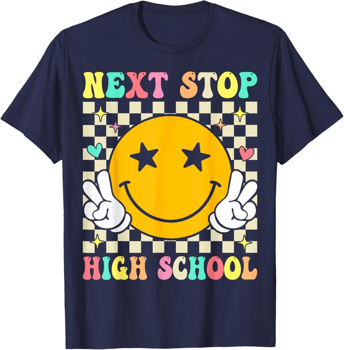 Next Stop High School Elementary School Graduation 2025 T-Shirt - T-Shirt | Navy