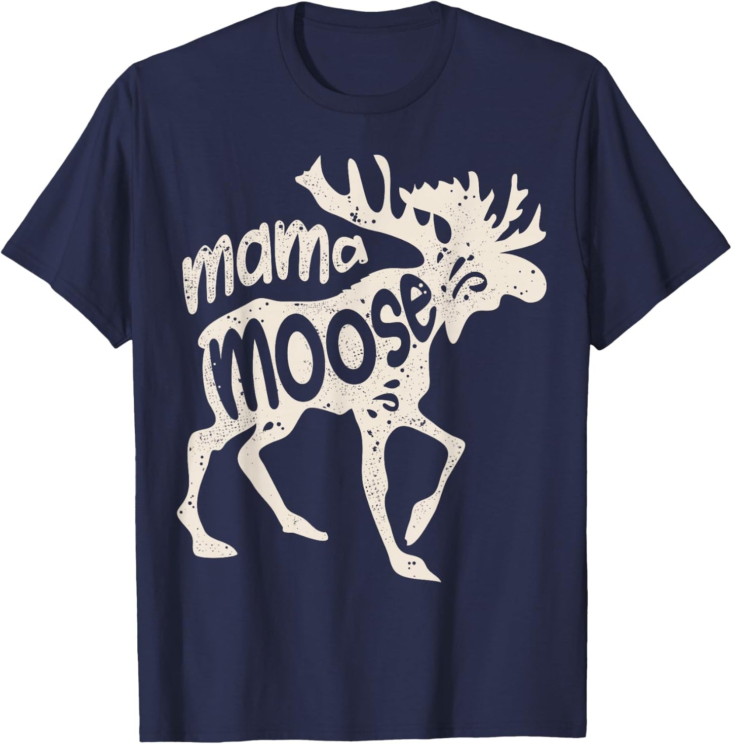 Mama Moose Mother's Day Mom Mommy Family Matching Vintage T-Shirt - T-Shirt | Navy