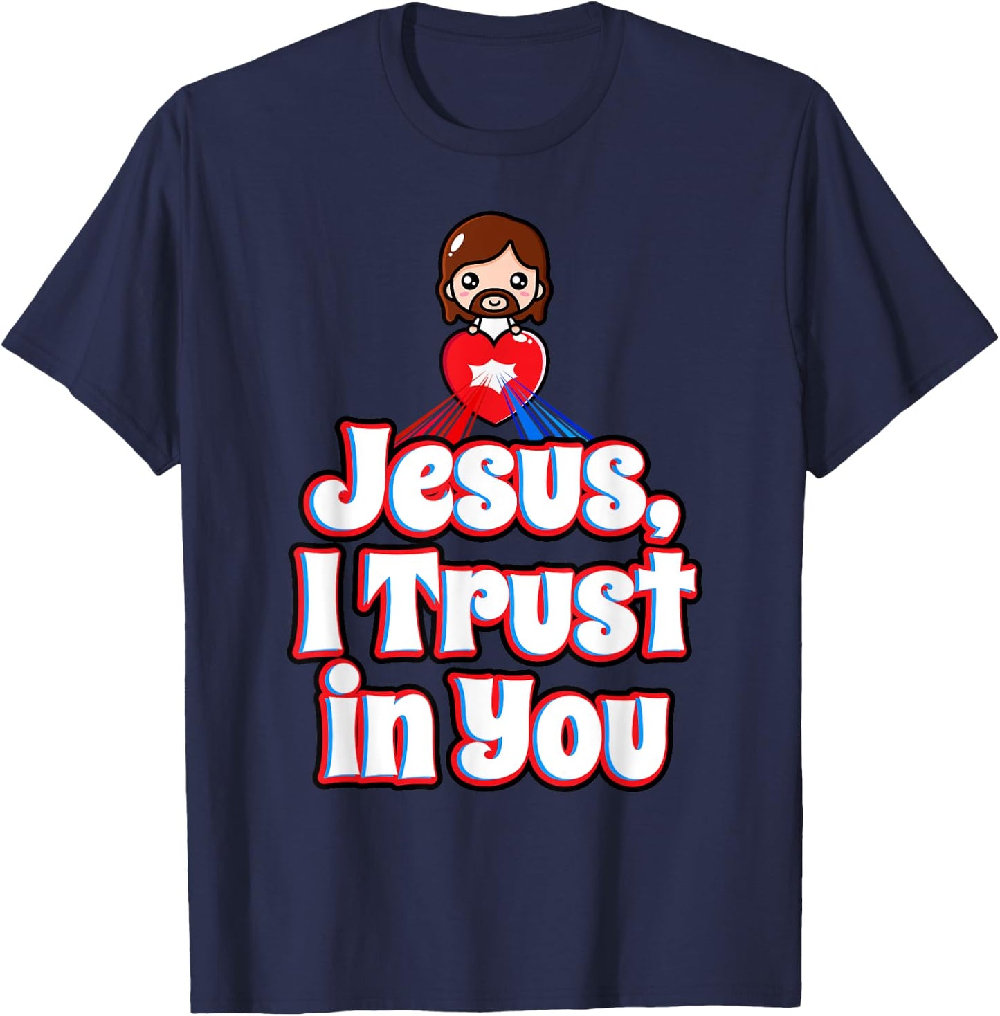Divine Mercy for Kids Jesus I Trust in You St Faustina Cute T-Shirt - T-Shirt | Navy