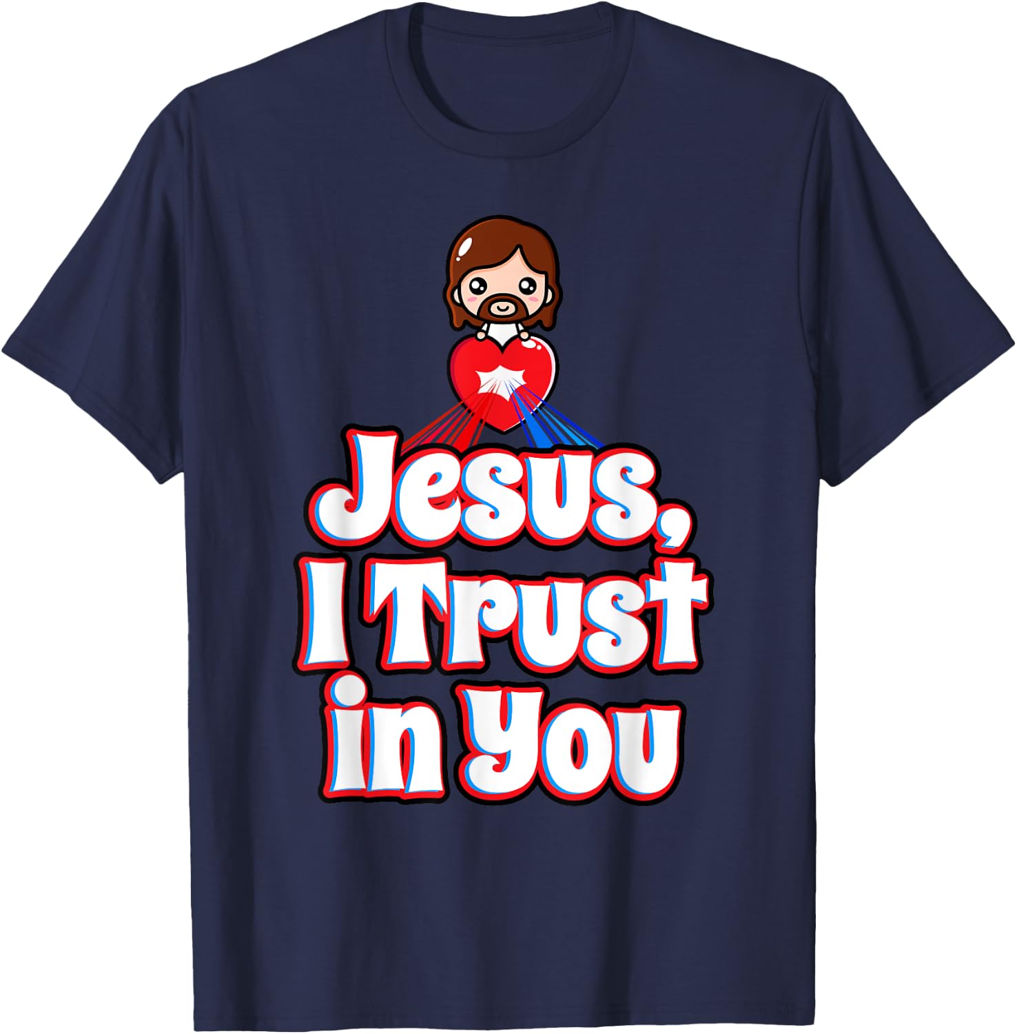 Divine Mercy for Kids Jesus I Trust in You St Faustina Cute T-Shirt - T-Shirt | Navy