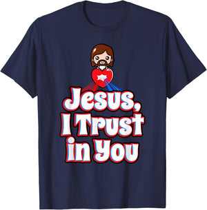 Divine Mercy for Kids Jesus I Trust in You St Faustina Cute T-Shirt - T-Shirt | Navy