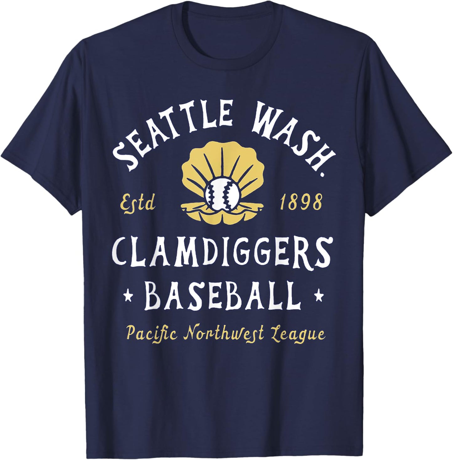 Vintage Seattle Washington Clamdiggers Defunct Baseball Team T-Shirt - T-Shirt | Navy