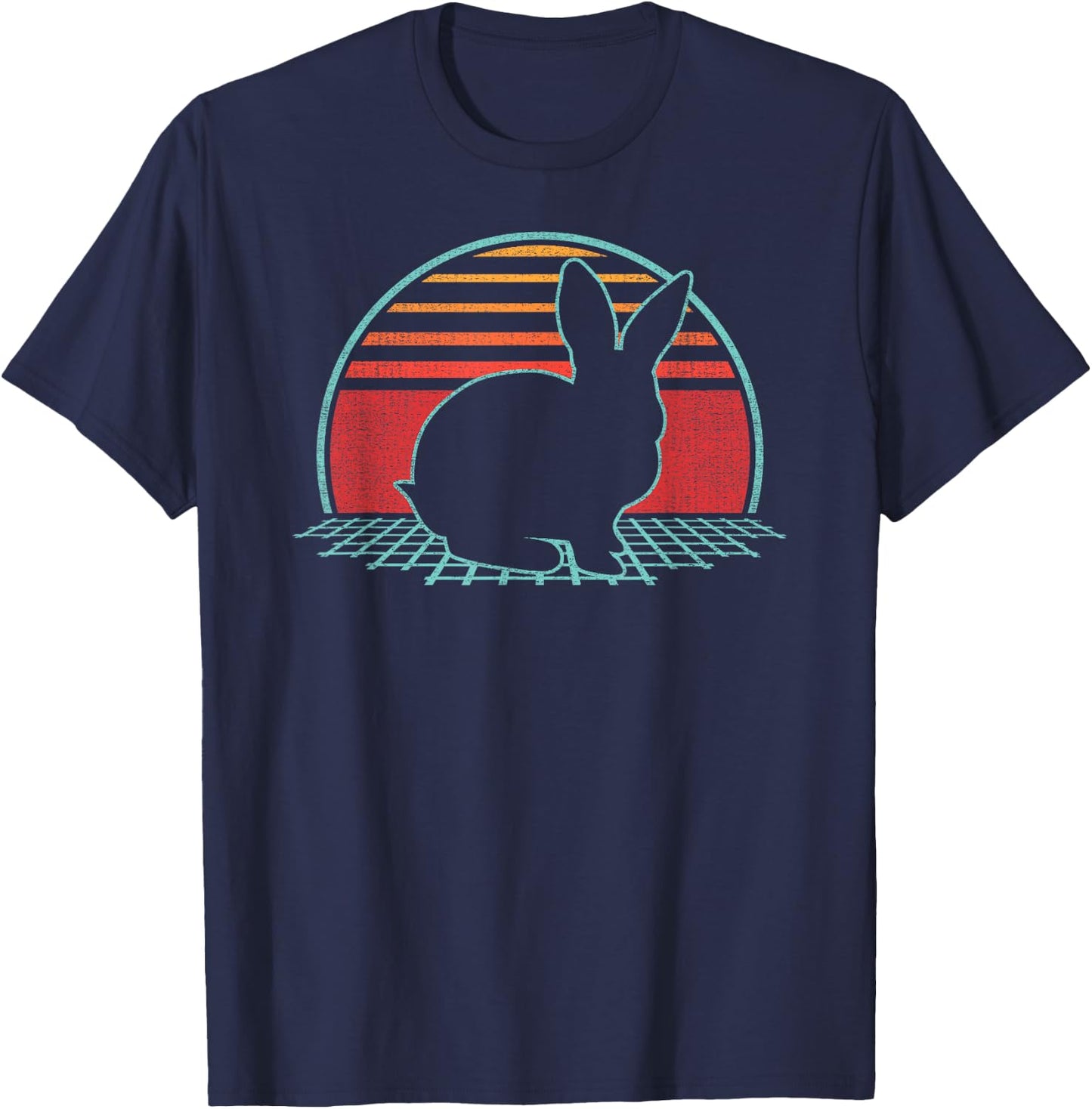 Rabbit Bunny Lover Farmer Animal Retro Vintage 80s Style T-Shirt - T-Shirt | Navy