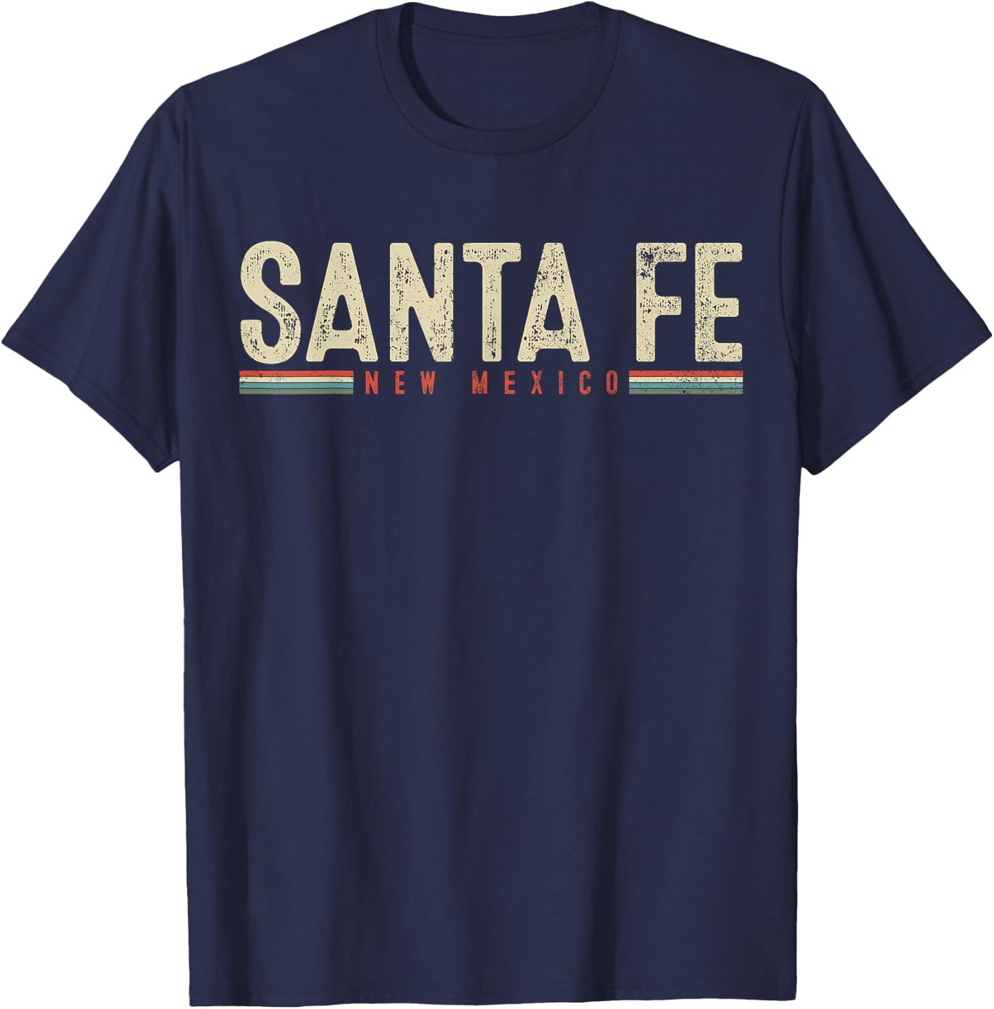 Santa Fe New Mexico Retro Vintage Gift T-Shirt - T-Shirt | Navy