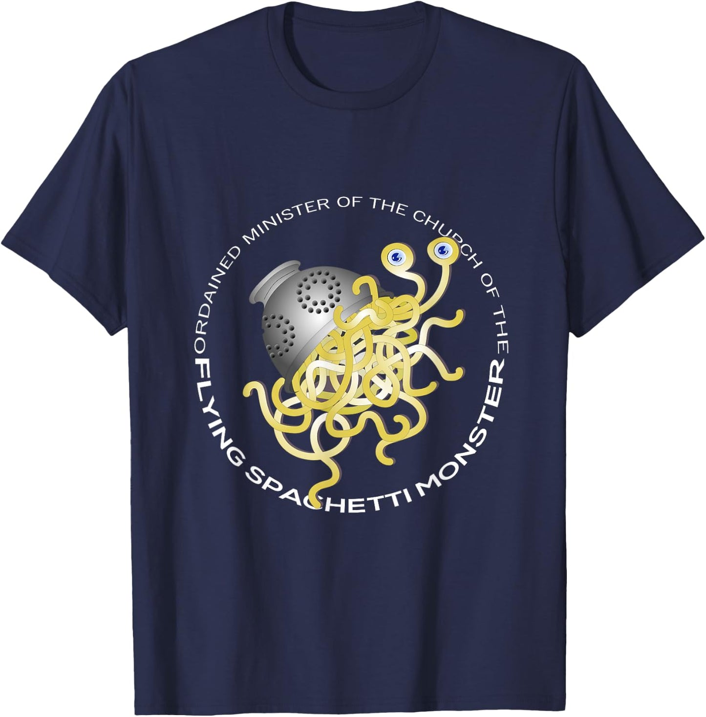 Flying Spaghetti Monster | FSM, Pastafarian T-Shirt - T-Shirt | Navy