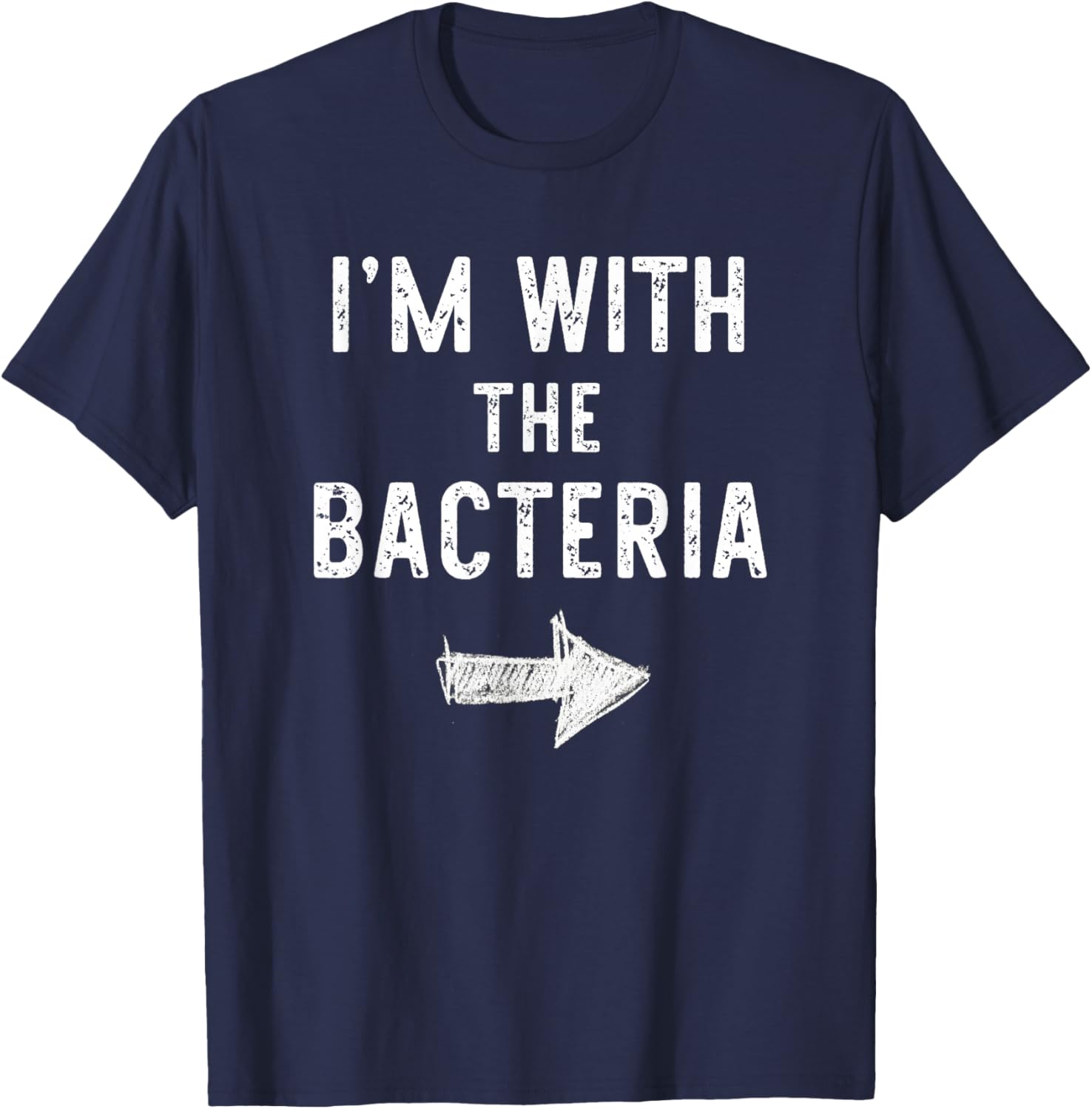 I’m with The Bacteria Funny Halloween Couple Costume T-Shirt - T-Shirt | Navy