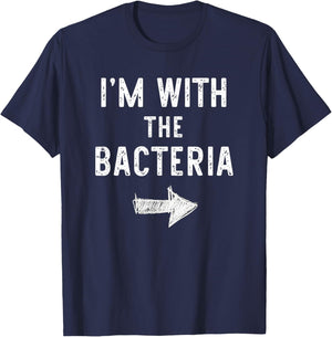 I’m with The Bacteria Funny Halloween Couple Costume T-Shirt - T-Shirt | Navy