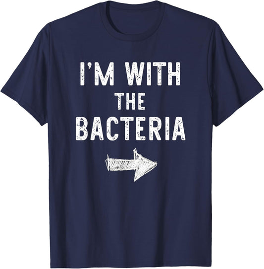 I’m with The Bacteria Funny Halloween Couple Costume T-Shirt - T-Shirt | Navy