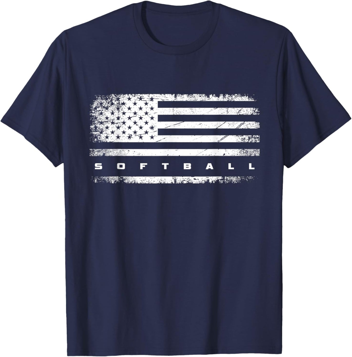 American Flag Softball Apparel - Softball T-Shirt - T-Shirt | Navy