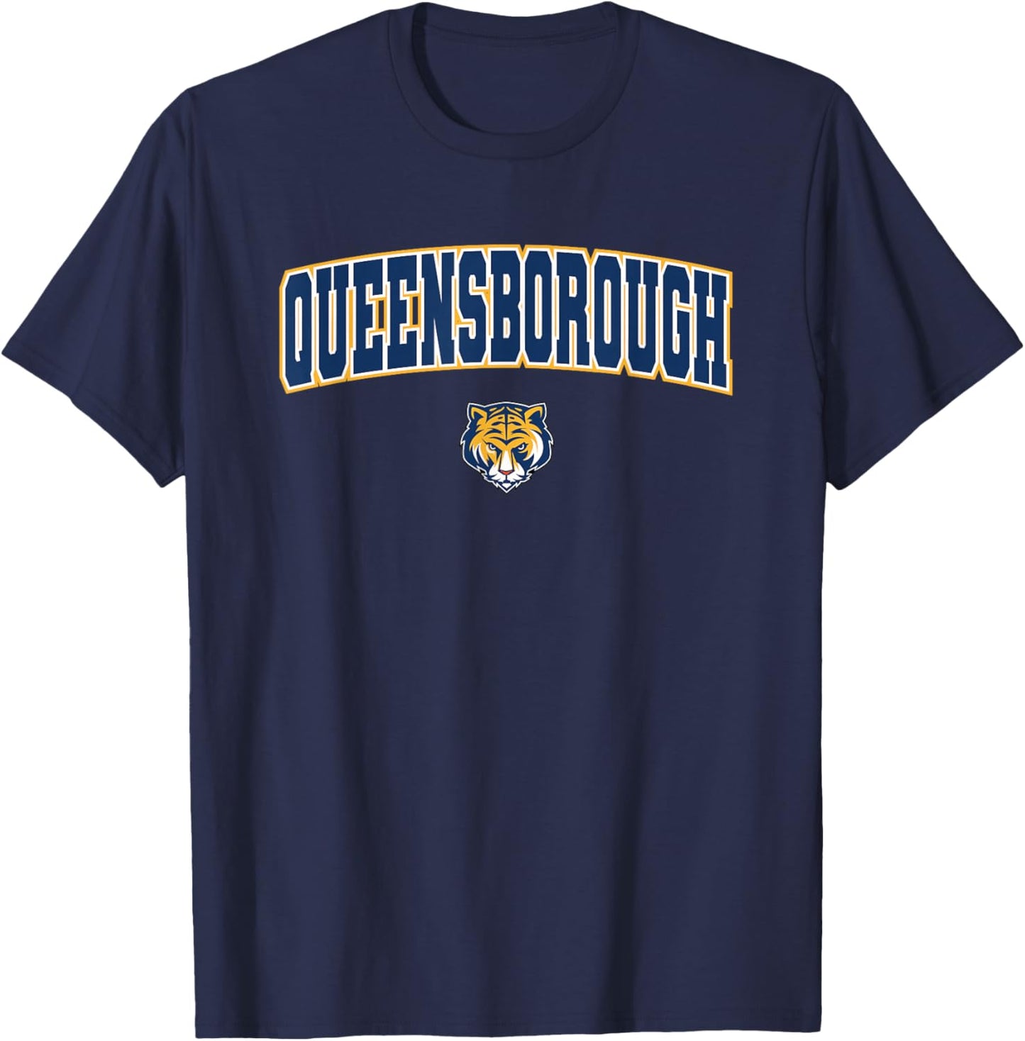 Queensborough Community College QCC Tigers Arch Logo T-Shirt - T-Shirt | Navy
