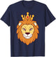 A Lion Head Graphic With Crown Lion King T-Shirt - T-Shirt | Navy