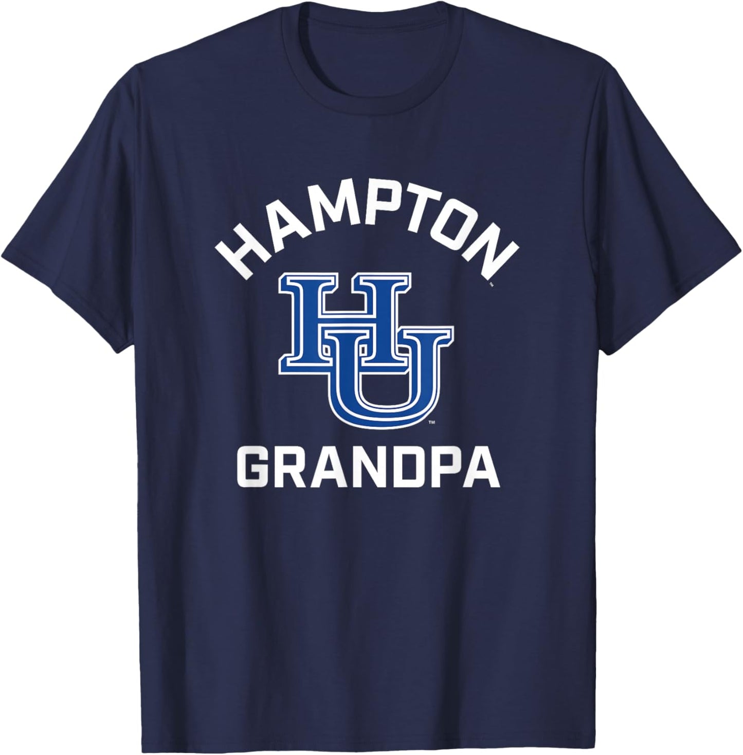 Hampton University Pirates Arched Grandpa T-Shirt - T-Shirt | Navy