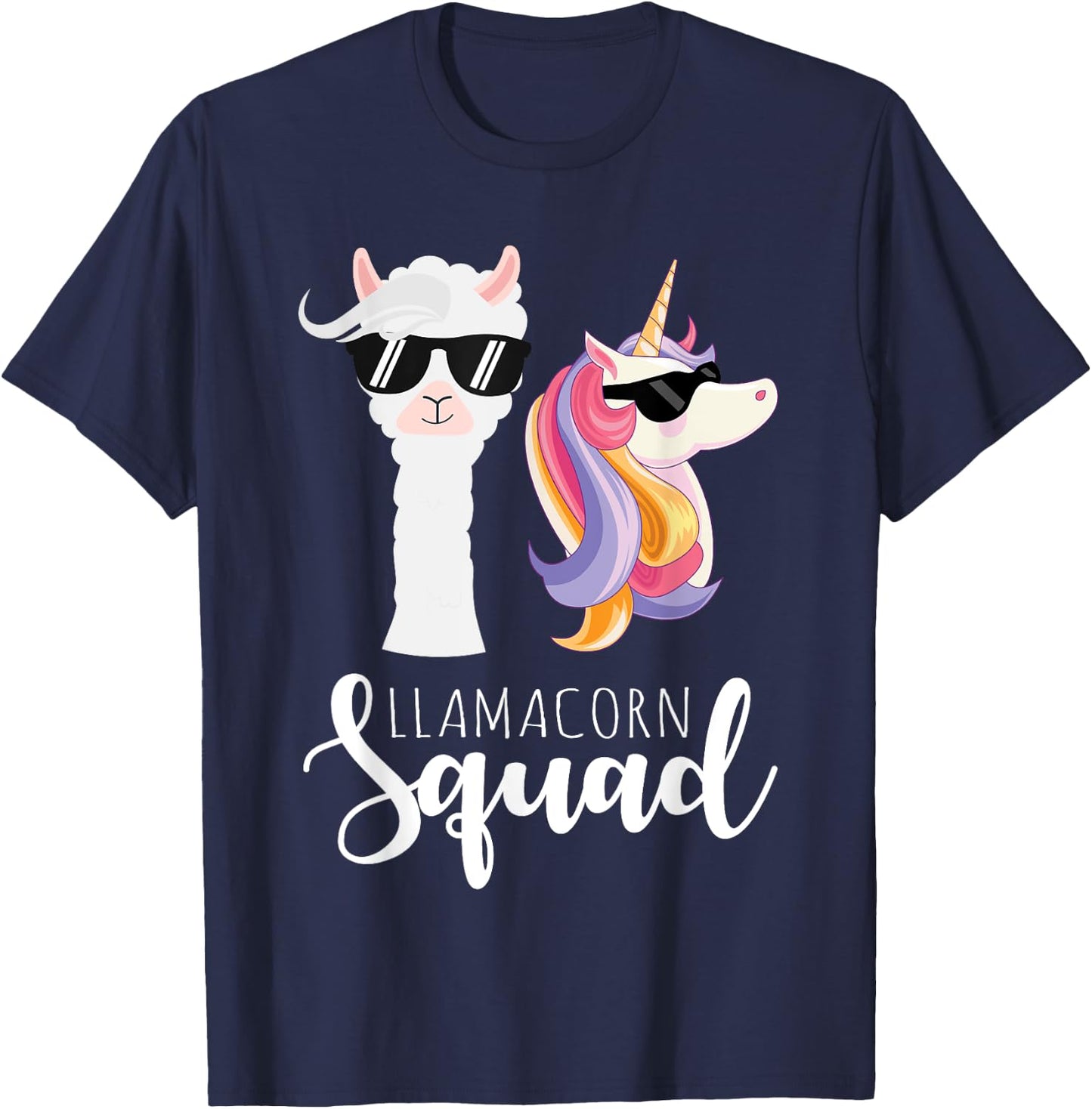 Llamacorn Squad Funny Unicorn Llama Squad Christmas T-Shirt - T-Shirt | Navy