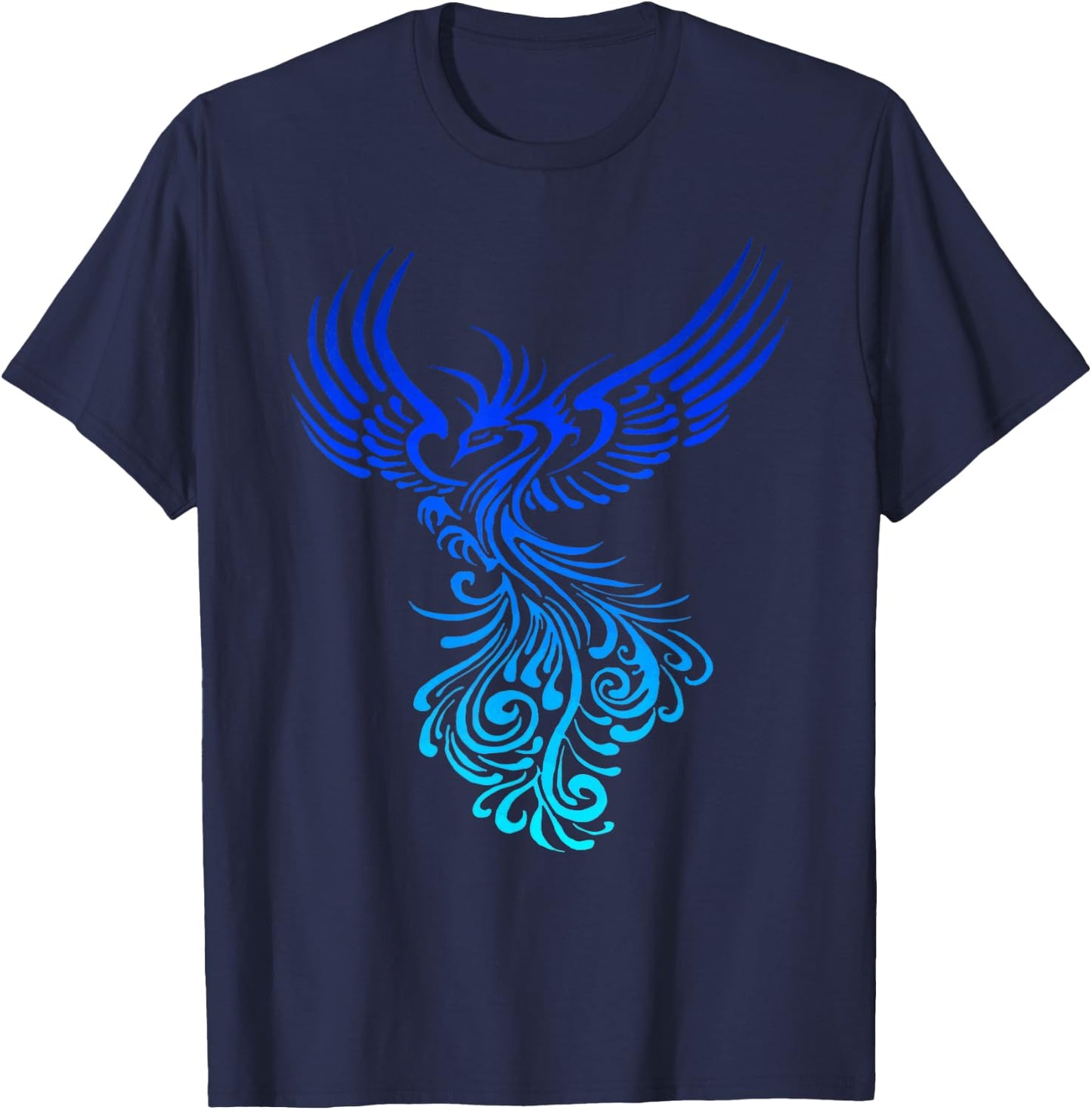 Artistic Phoenix Yellow Blue Aqua Blend T-Shirt - T-Shirt | Navy