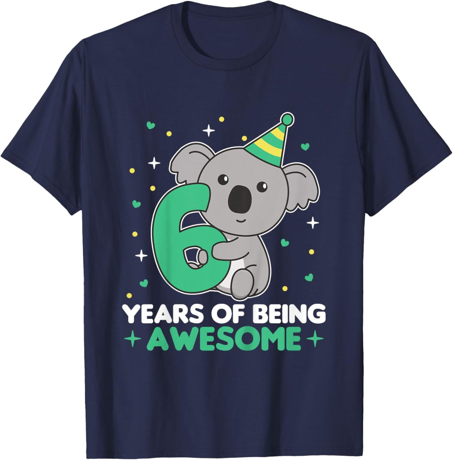 Kids Koala For 6th Birthday For Children Six Years Old T-Shirt - T-Shirt | Navy