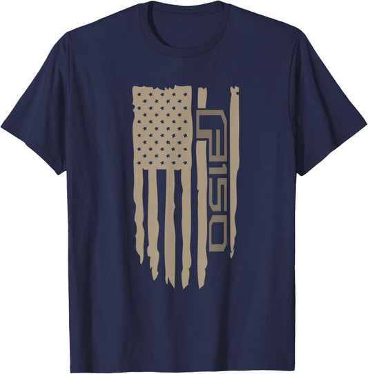 Wandering Wheels F150 American Flag T-Shirt - T-Shirt | Navy