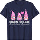 Breast Cancer Awareness Gnomes I Wear Pink Ribbon Support T-Shirt - T-Shirt | Navy