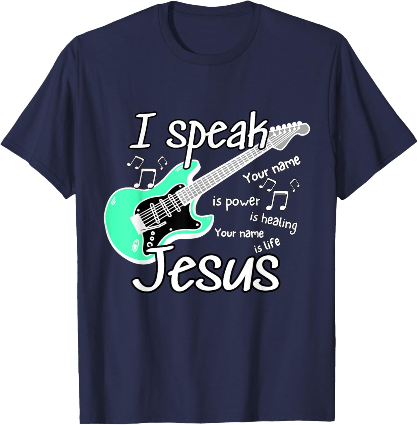 I SPEAK JESUS Christian Worship Song Youth Group T-Shirt - T-Shirt | Navy