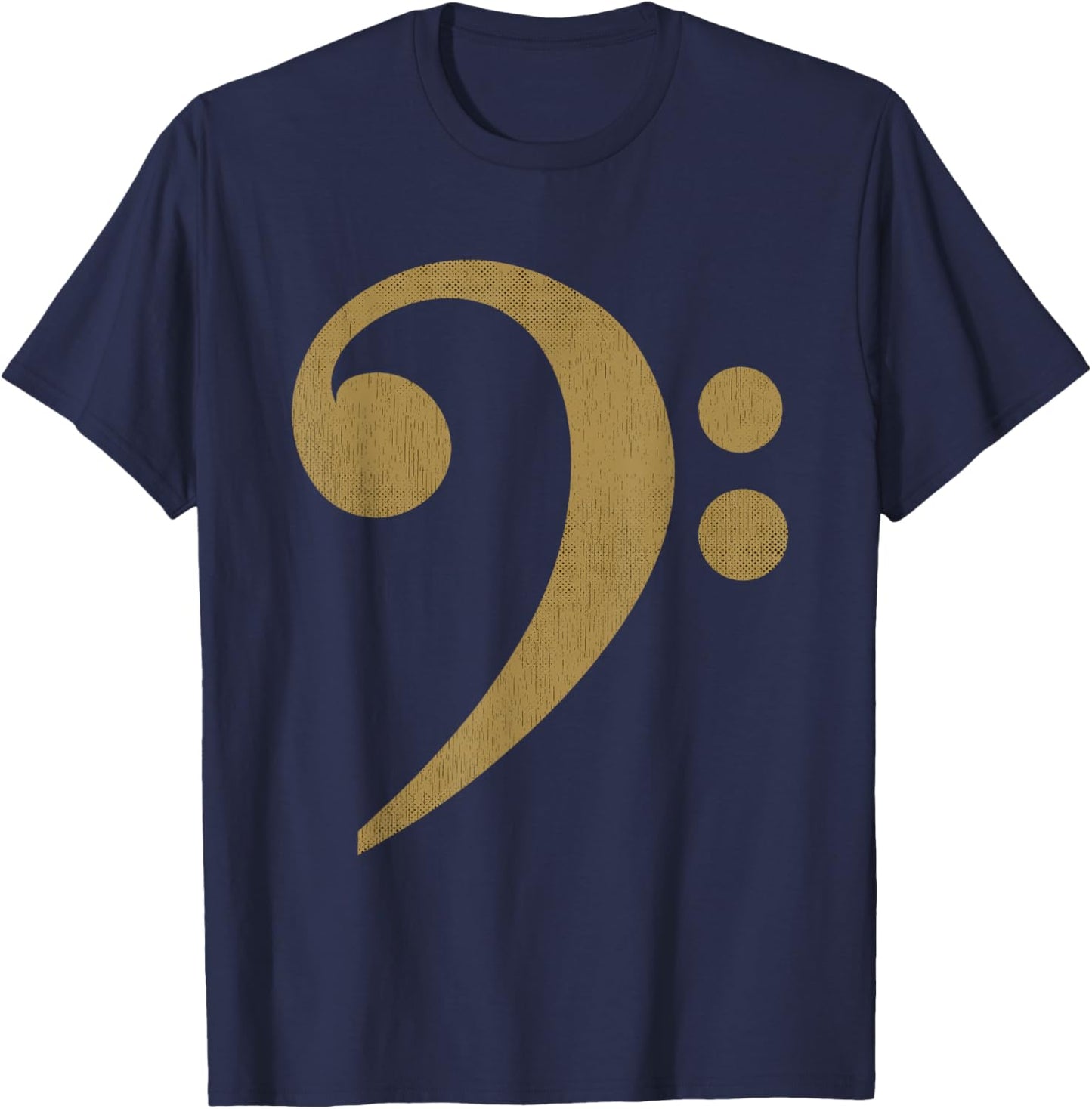 Vintage Bass Clef Design Clothing Bass Guitar T-Shirt - T-Shirt | Navy