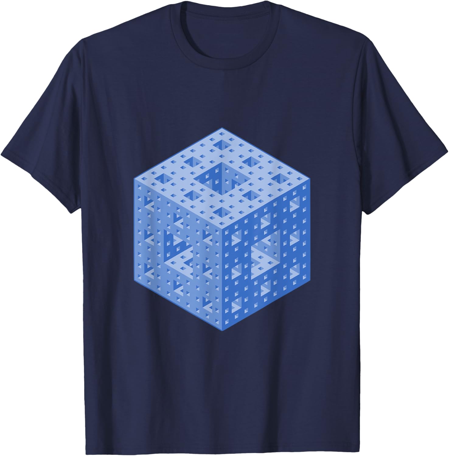Menger Sponge Math Professor Teacher Mathematics Gift T-Shirt - T-Shirt | Navy
