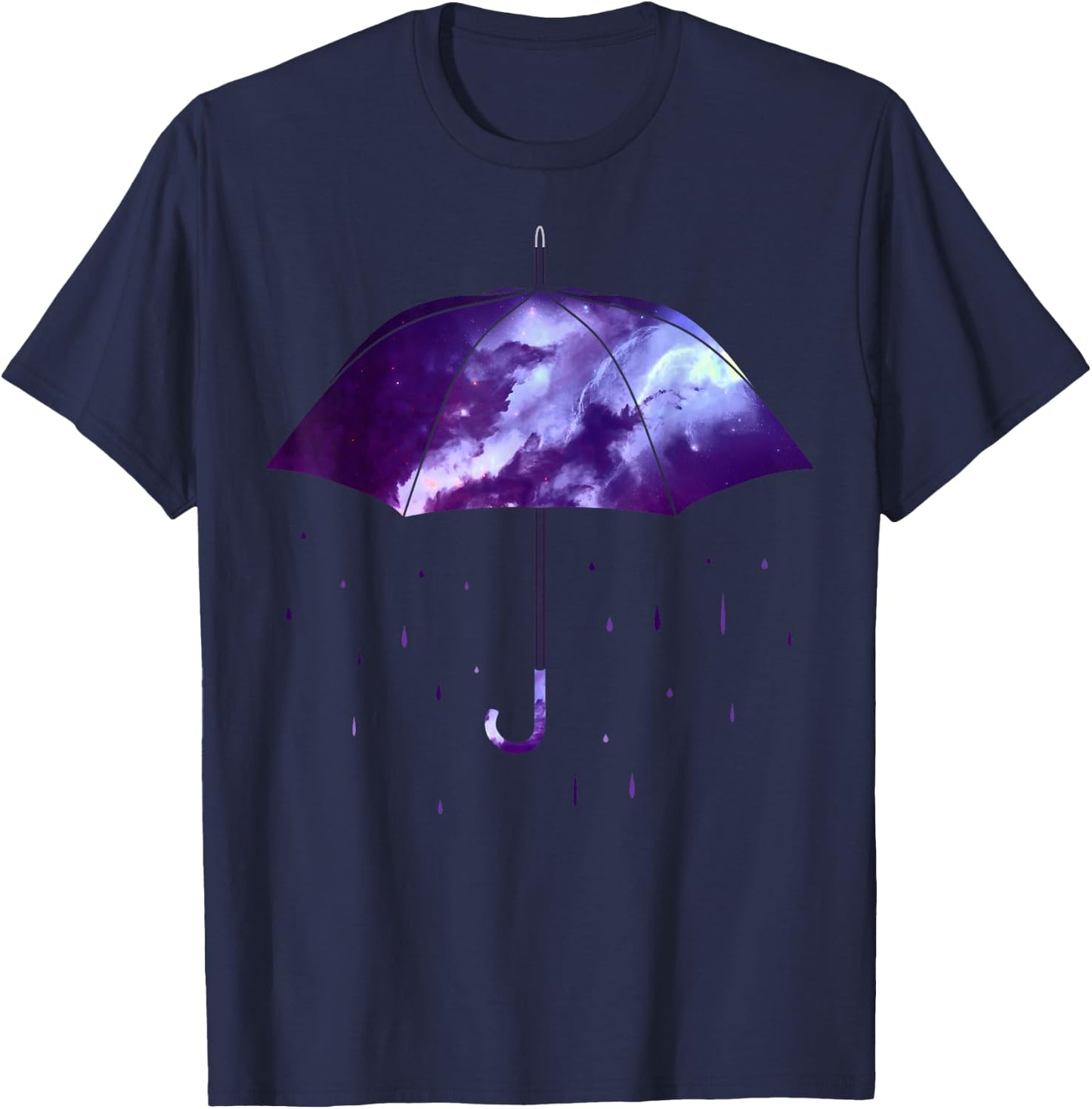 Rain Purple Umbrella Violet Favorite Color T-Shirt - T-Shirt | Navy