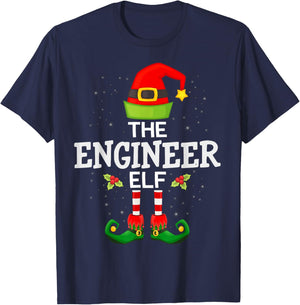 The Engineer Elf Christmas Family Matching Pajama T-Shirt - T-Shirt | Navy