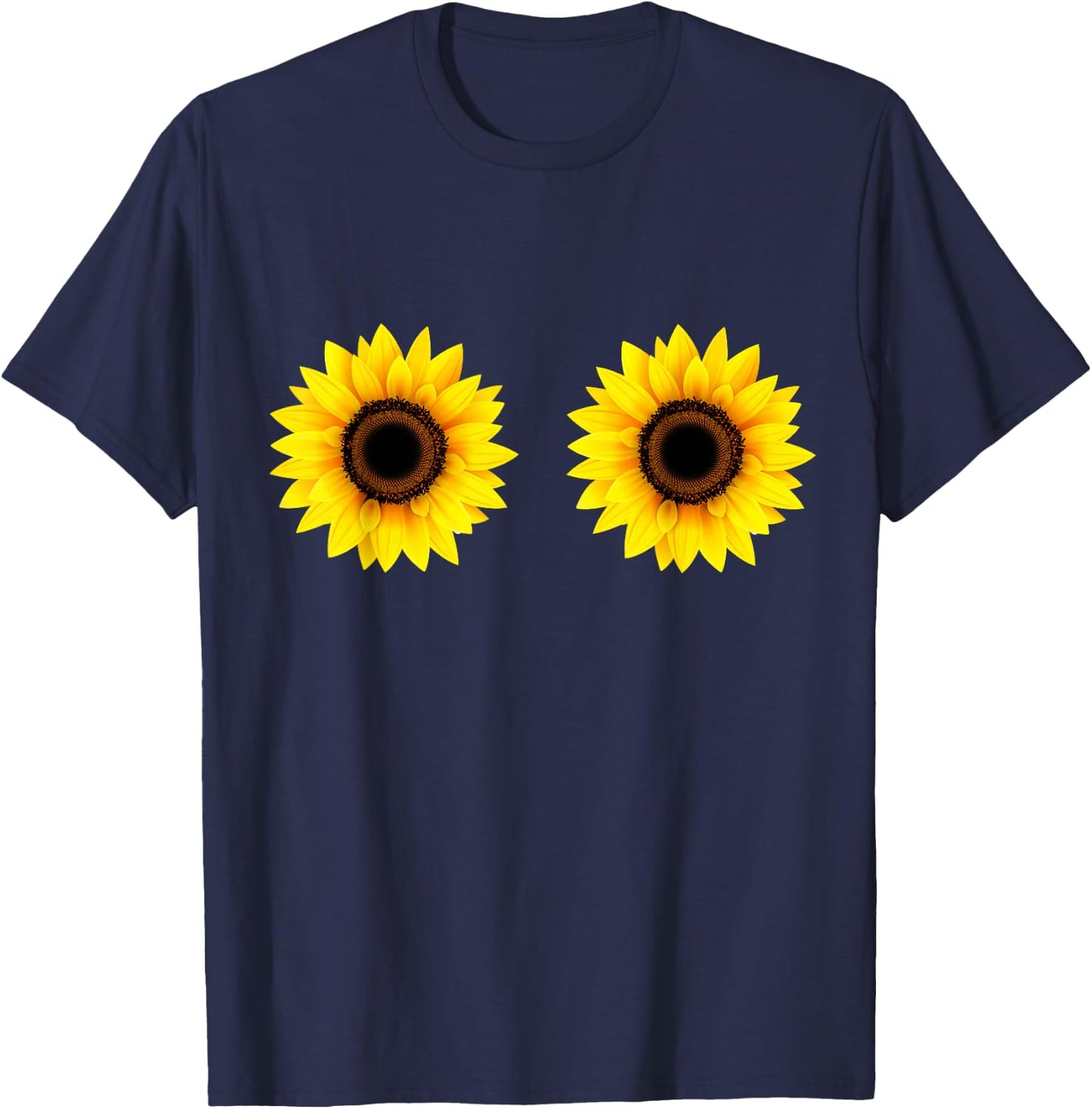 Funny Sunflower Boobs T Shirt Sunflower Boob T-Shirt - T-Shirt | Navy