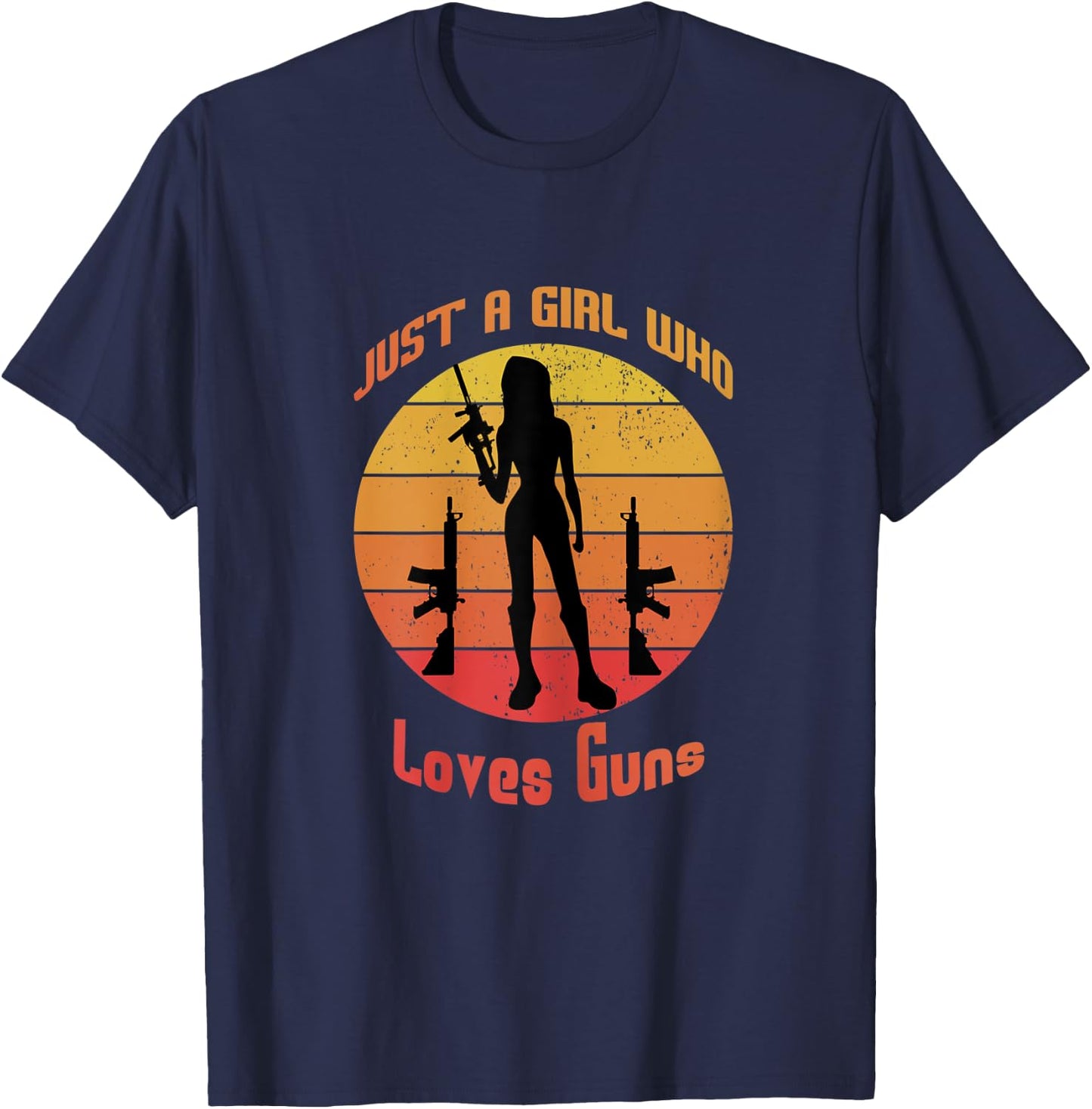 Just a girl who loves Guns vintage style T-Shirt - T-Shirt | Navy