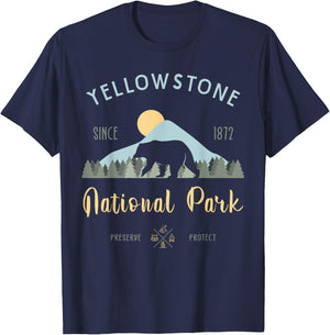 Outdoor National Park Yellowstone National Park T-Shirt - T-Shirt | Navy