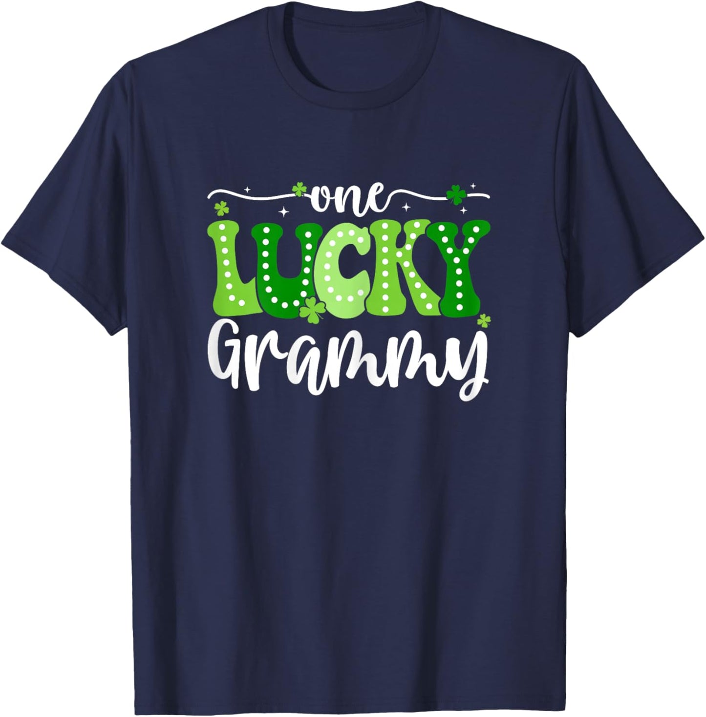 One Lucky Grammy Groovy Retro Grammy St Patrick's Day T-Shirt - T-Shirt | Navy