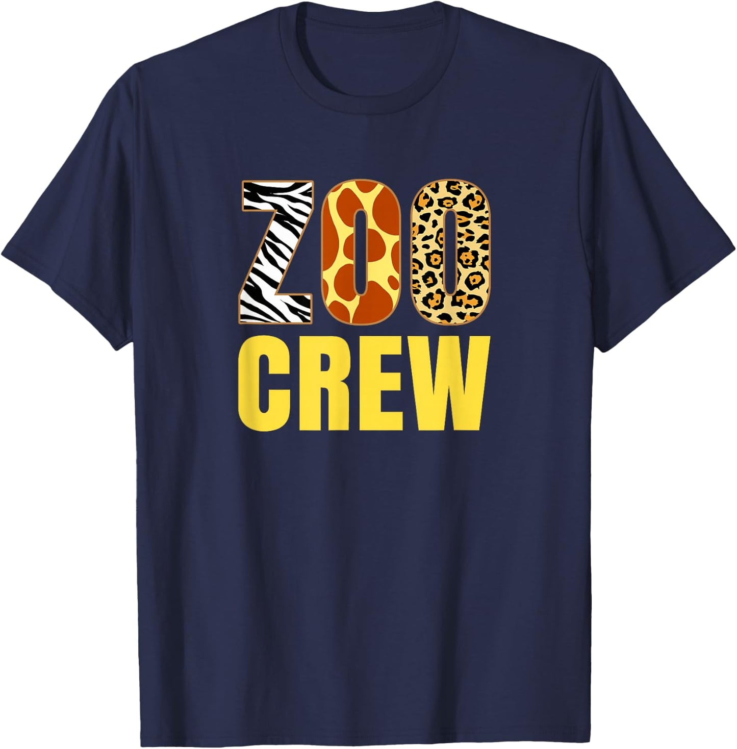 Zoo Crew Animal Print for Kids or Adults Zoo Group T-Shirt - T-Shirt | Navy