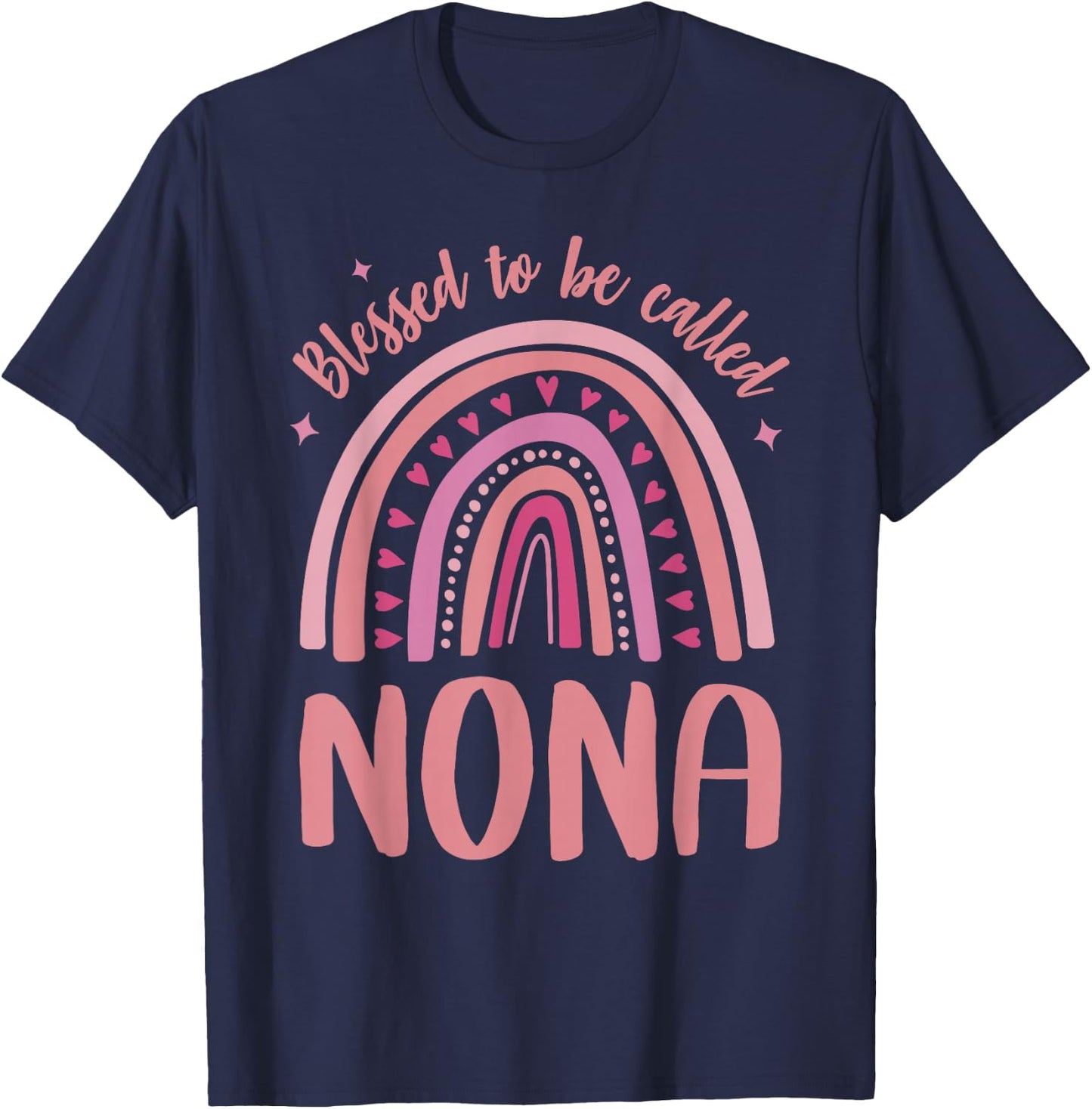 Nona for Grandma Women Mother's Day Blessed Nona T-Shirt - T-Shirt | Navy