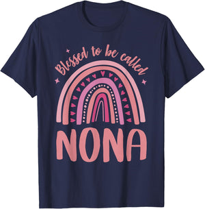 Nona for Grandma Women Mother's Day Blessed Nona T-Shirt - T-Shirt | Navy