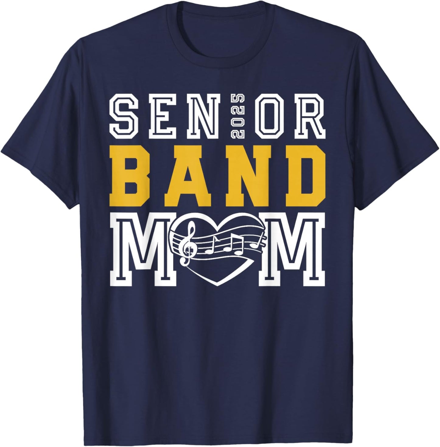 Senior Band Mom Class of 2025 Marching Band Parent T-Shirt - T-Shirt | Navy
