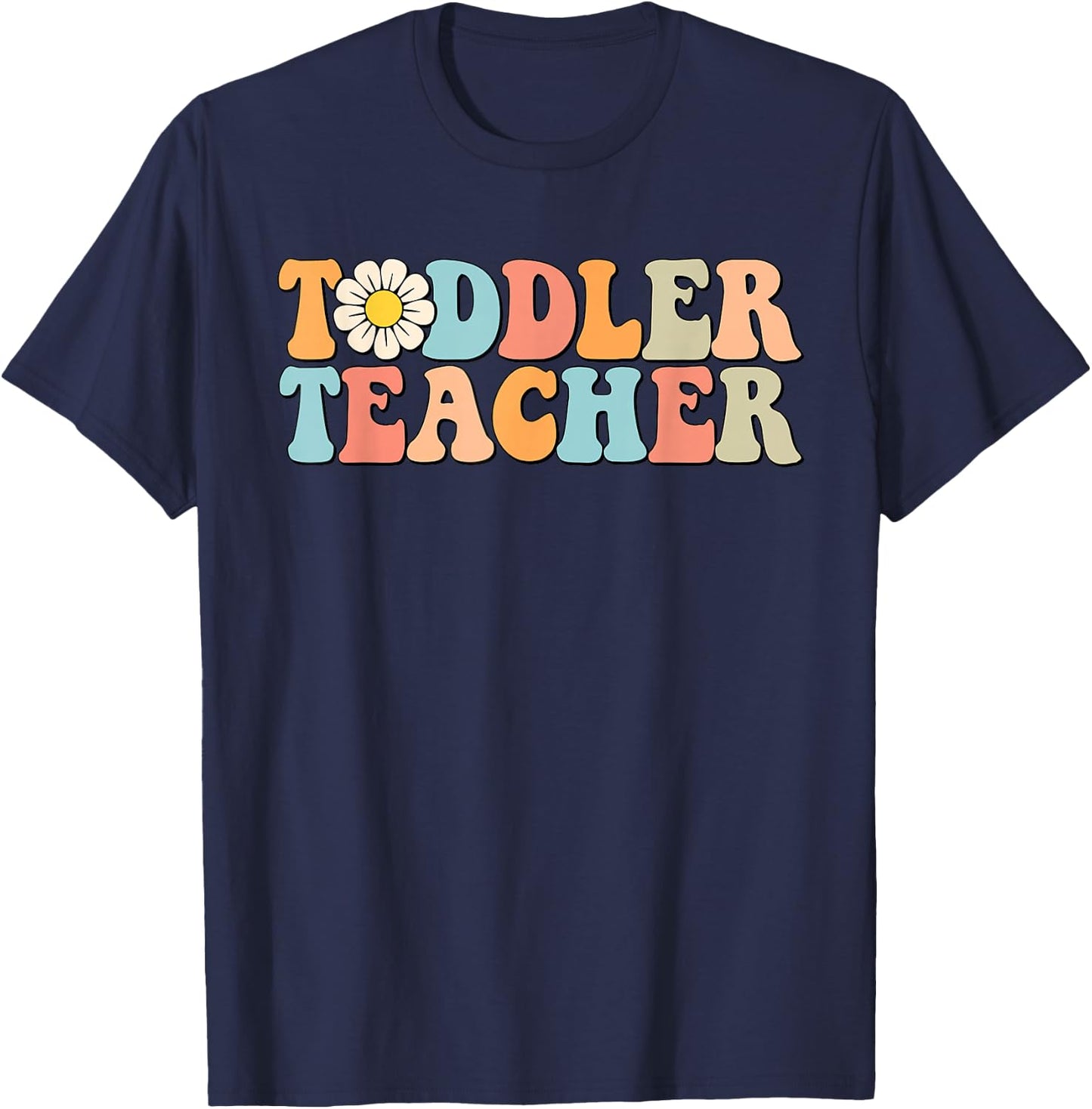 Groovy Toddler Teacher Appreciation Back To School T-Shirt - T-Shirt | Navy