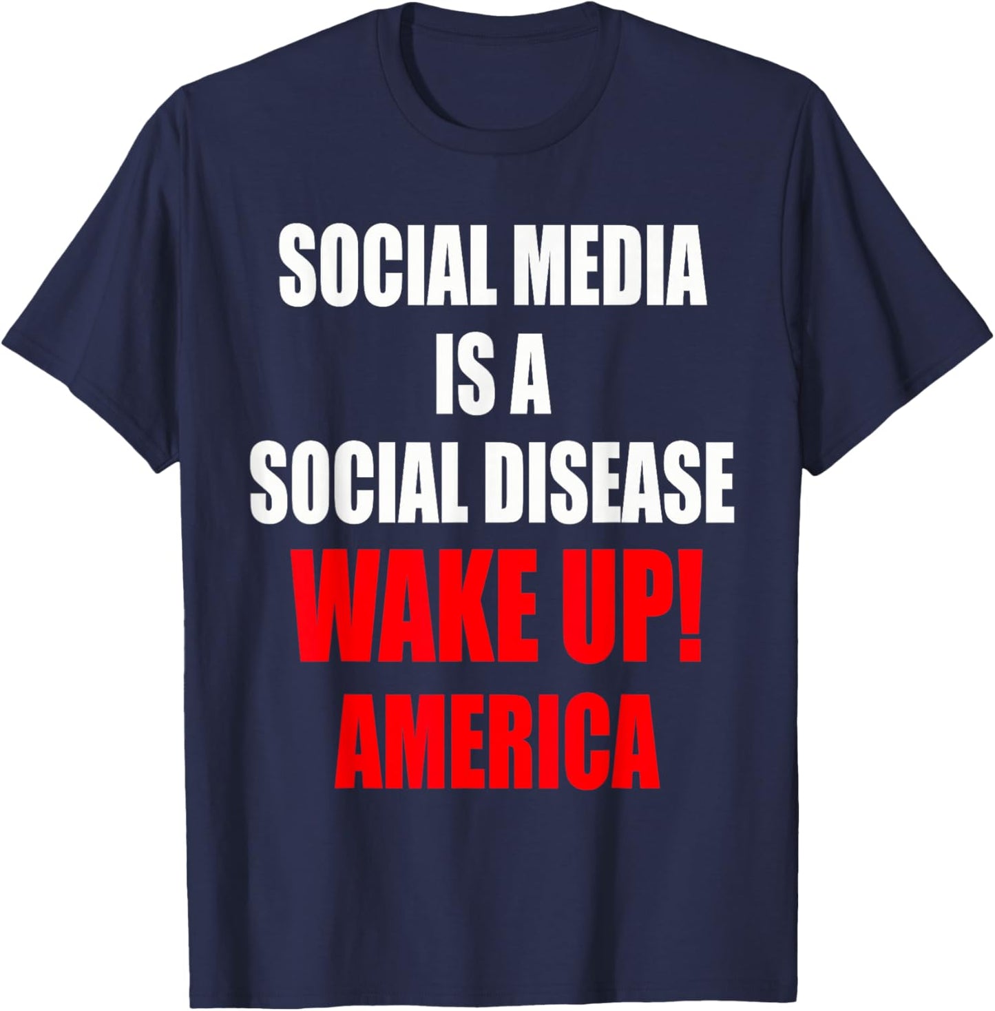 Anti Social Media - Social Media Is A Social Disease T-Shirt - T-Shirt | Navy