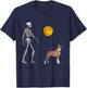 Boxer Skeleton Dog Walking Halloween Costume T-Shirt - T-Shirt | Navy
