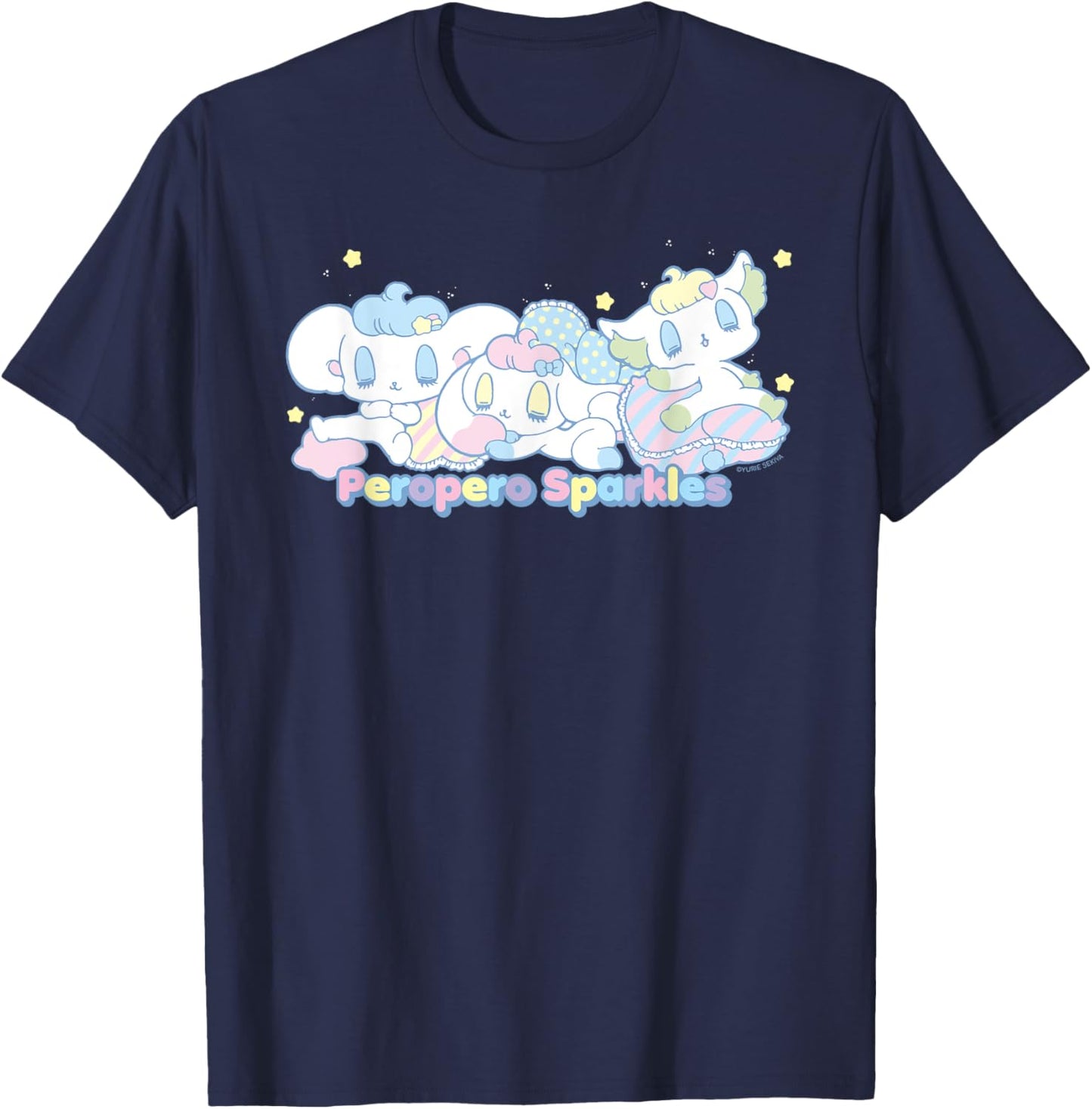 PeroPero Sparkles Manga Rue Love Hearts Valentines Kawaii T-Shirt - T-Shirt | Navy