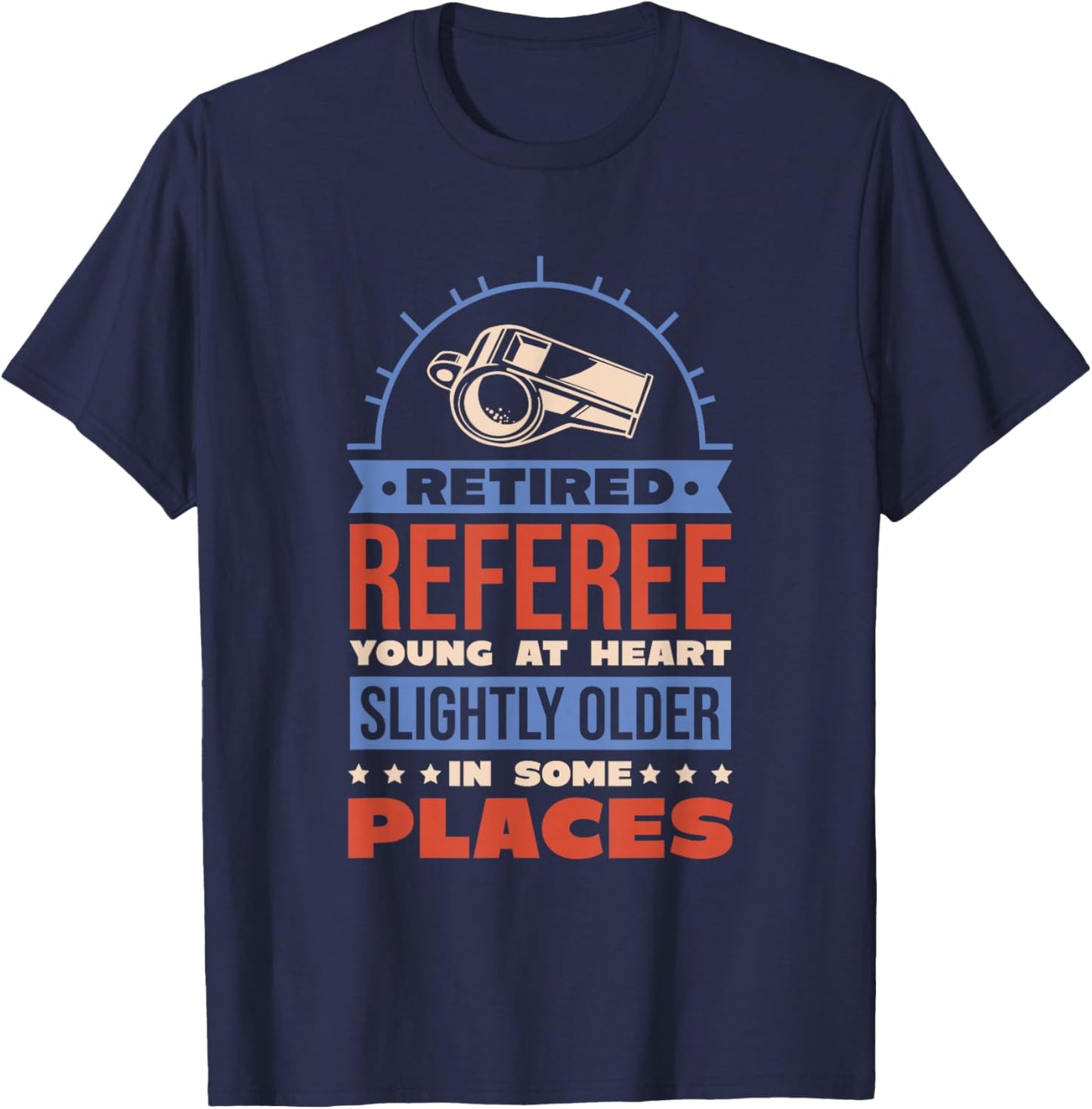 Retired Referee Design for Referee Refereeing T-Shirt - T-Shirt | Navy