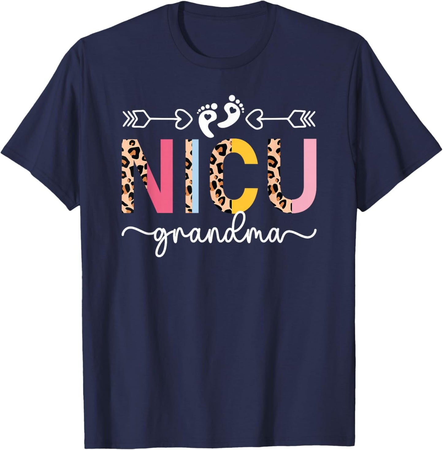 NICU Grandma Micro Preemie Baby Grandma Of NICU Warrior T-Shirt - T-Shirt | Navy